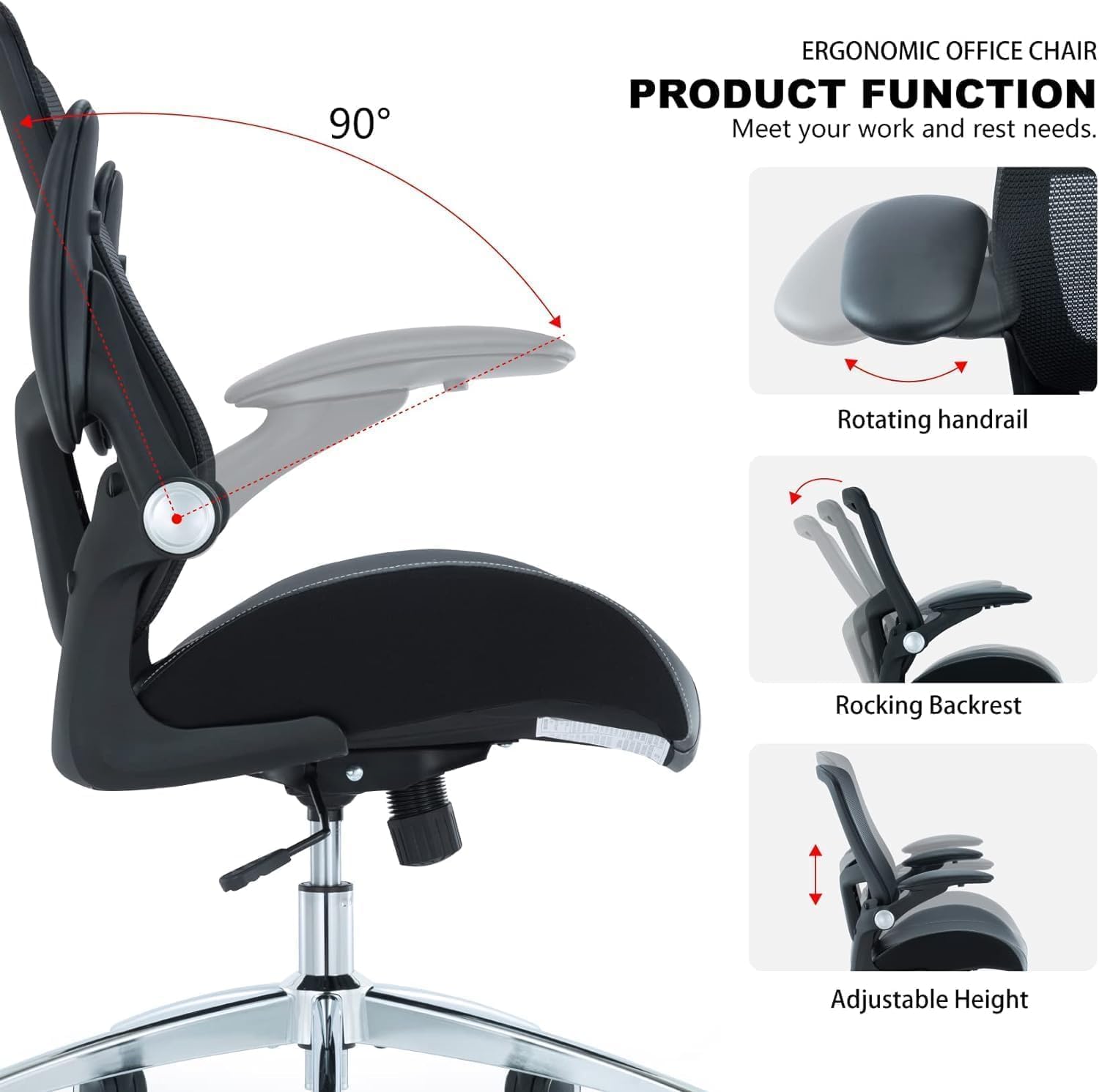Office Chair Ergonomic Desk Chair-400lbs Big and Tall Heavy Duty, Wide & Soft 3D Modeling Foam Cushion Home Office Desk Chair with Adjustable Seat Height, Executive Computer Task Chair