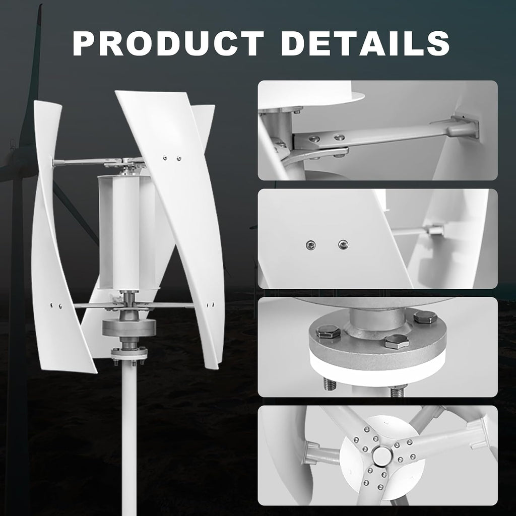 Smaraad Vertical Wind Turbine Generator Kit 600W 24V, Wind Generator Kit with Charge Controller, Wind Power Generator for Marine, RV, Home, Windmill Generator Suit for Hybrid Solar Wind System