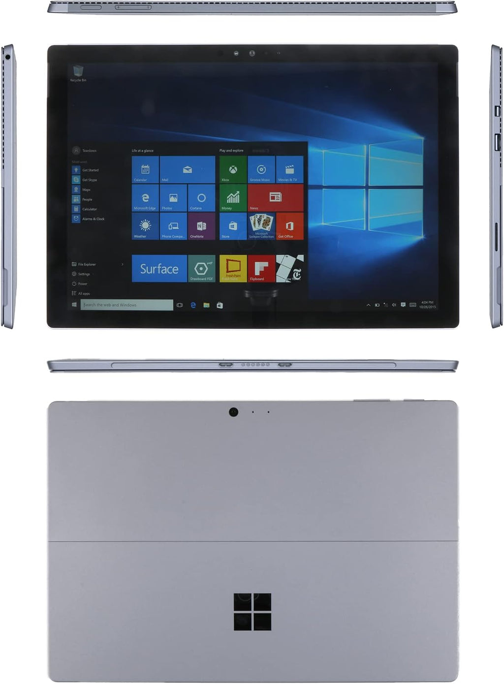 Microsoft Surface Pro 4 Intel i5-6300U X2 2.4GHz 256GB 8GB 12.3in, Silver (Renewed)