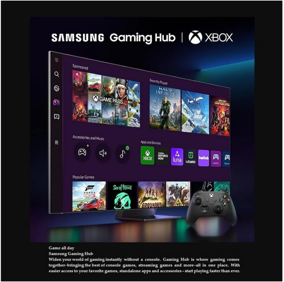 Samsung 55' Class Crystal UHD U7900F (2025) 4K Smart TV HDR 10+ Motion Xcelerator Bluetooth Bixby, Alexa, Google Assistant with Wall Mount(Renewed)
