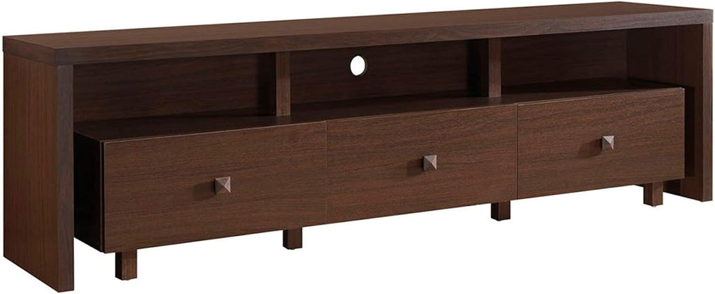 Elegant 80' TV Stand with Three Cabinets and Storage, Modern Entertainment Center with Cable Management Fits Screens up to 80' When Measured Diagonally