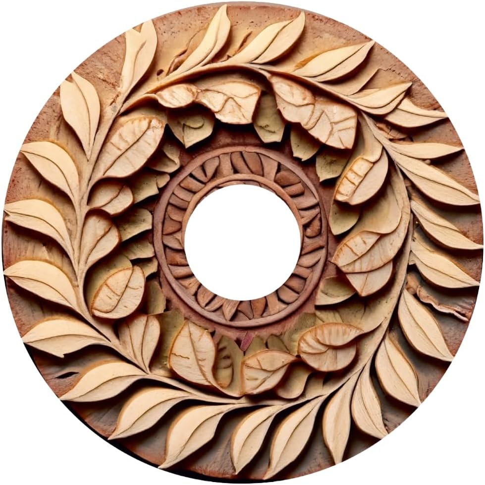 Designer Cover for Wheelchair Wheels, Enhances Aesthetics, Easy Install/Remove, Lightweight, New Matt Finish (Wooden Flower)