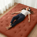 ZonLi Japanese Floor Futon Mattress Full Size 75'x 54', 100% Cotton Cover 4'' Thicken Tatami Mattress, Foldable Sleeping Pad, Portable Dormitory Tatami Mat, Roll Up Floor Lounger Bed for Adult