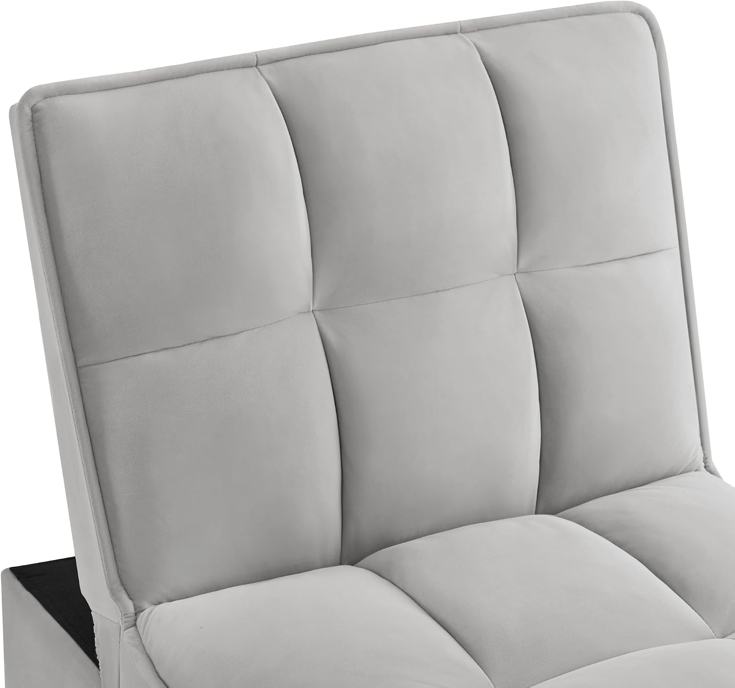 YOPTO Multi-Function Convertible Single Sleeper Sofa Bed with Storage Pockets,Velvet Tufted Pull-Out Couch Bed 4in1 W/Adjustable Backrest & Pillows,Chaise Lounge for Living Room,Small Space,Gray