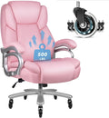 OFIKA Big and Tall Office-Chair 500lbs - Adjustable Lumbar Support, Office Chair for Heavy People, Heavy Duty High Back Executive with Wide Seat and Quiet Rubber Wheels