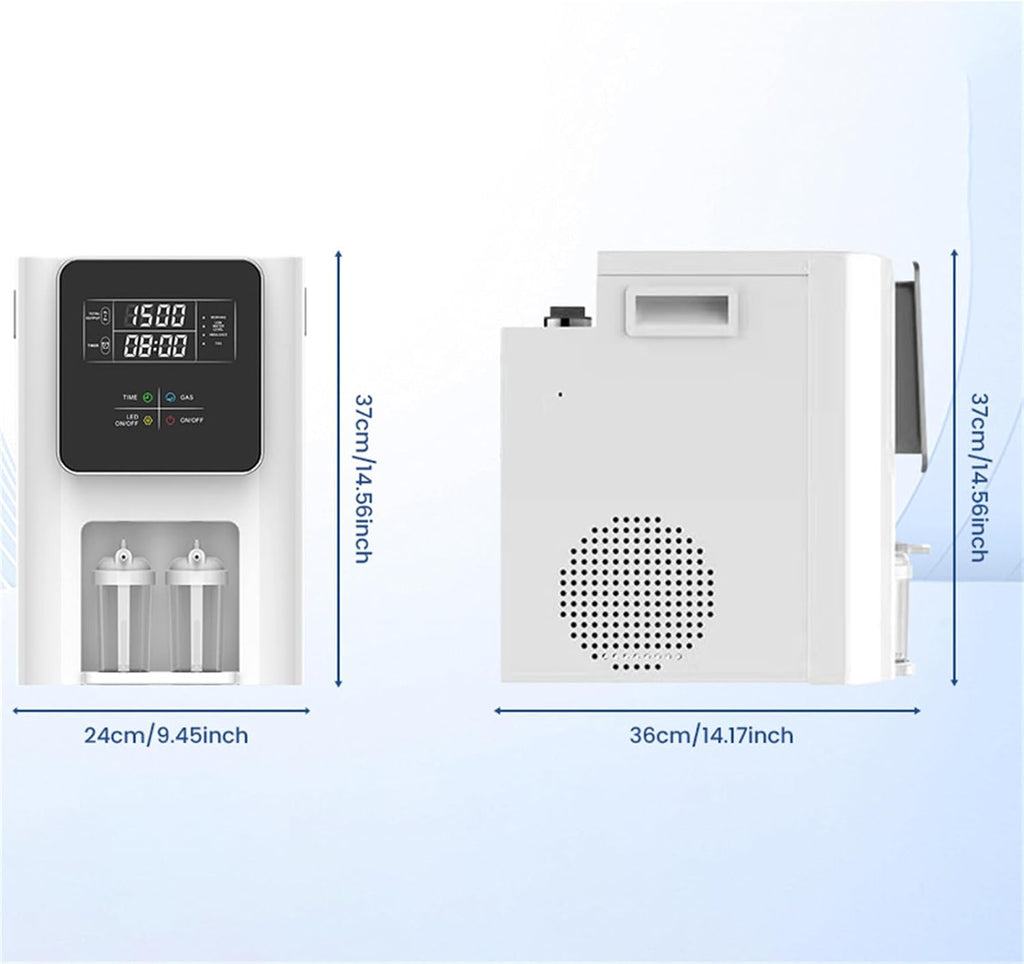 Molecular Hydrogen Inhalation Machine 99.99% High Purity Home Usage Brown Gas Generator SPE PEM Technology, 8 Hours Timer 1500ml/min