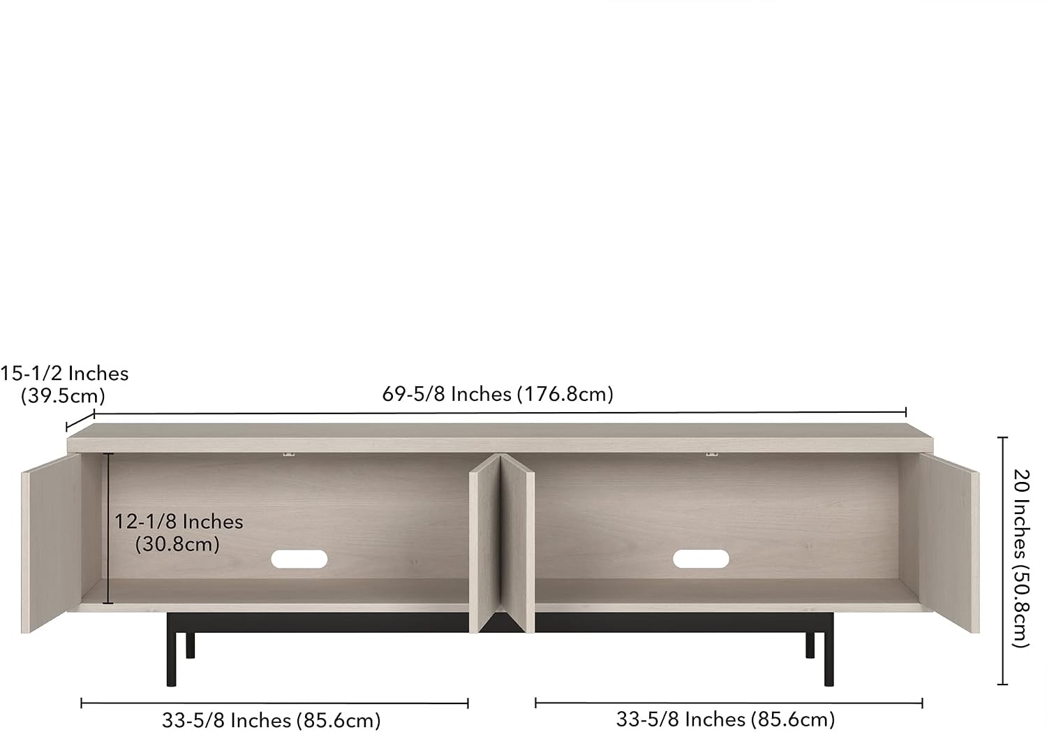 Henn&Hart Whitman, 70'' Rectangular TV Stand, Alder White