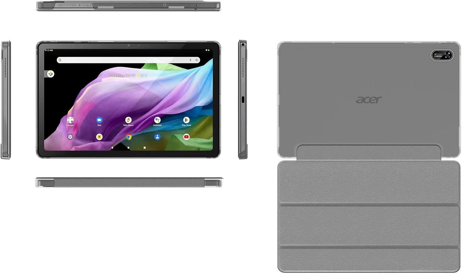 acer Iconia Tab P10 P10-11-K5P5 Tablet | 10.4' 2K 2000 x 1200 IPS Touch | MediaTek MT8183C Octa-Core CPU | 4GB LPDDR4 | 64GB eMMC | WiFi-5 | Front 5MP & Rear 8MP Webcam | Portfolio Case | Android 12