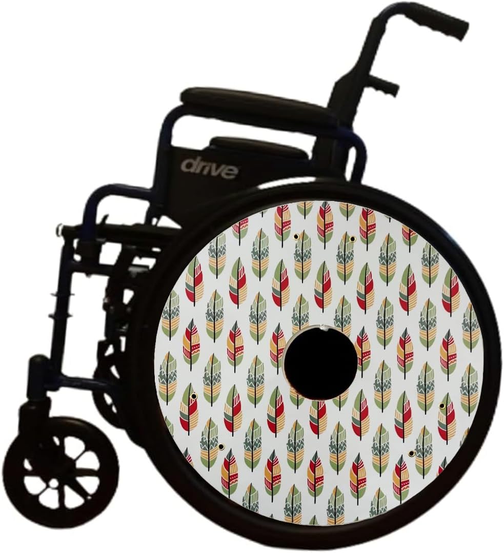 Wheelchair Wheel Covers, Designer Cover for Wheelchair Wheels, Enhances Aesthetics, Easy Install/Remove, Lightweight, Waterproof (Special Mozaic Reflective Pattern)