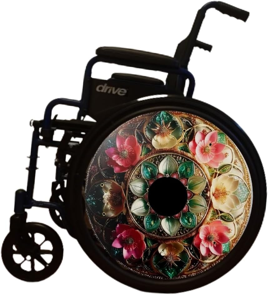 Wheelchair Memorial Day Accessories, Wheelchair Wheel Covers, Designer Cover for Wheelchair Wheels, Easy Install/Remove, Lightweight, Waterproof (Royal)