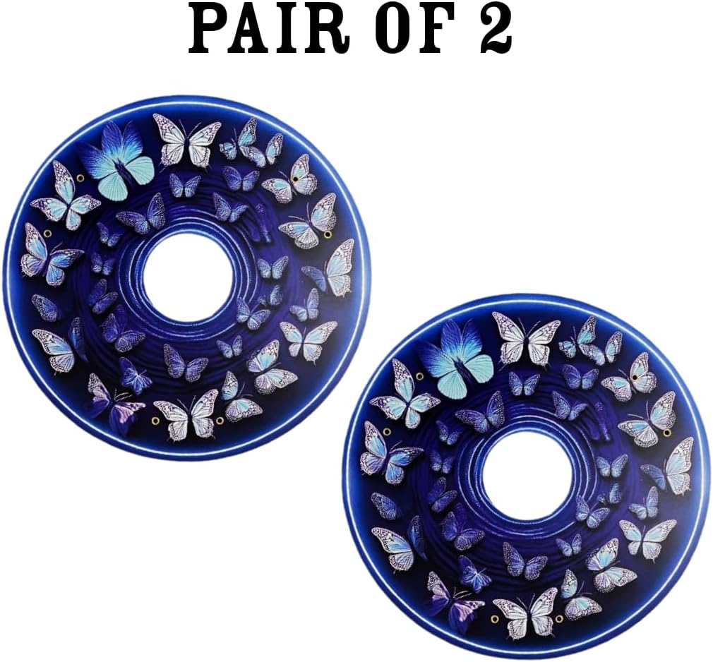 Wheelchair Memorial Day Accessories, Spring Collection, Wheelchair Wheel Covers, Designer Wheels, Waterproof, Easy Install/Remove, Lightweight, (Blue Butterfly)