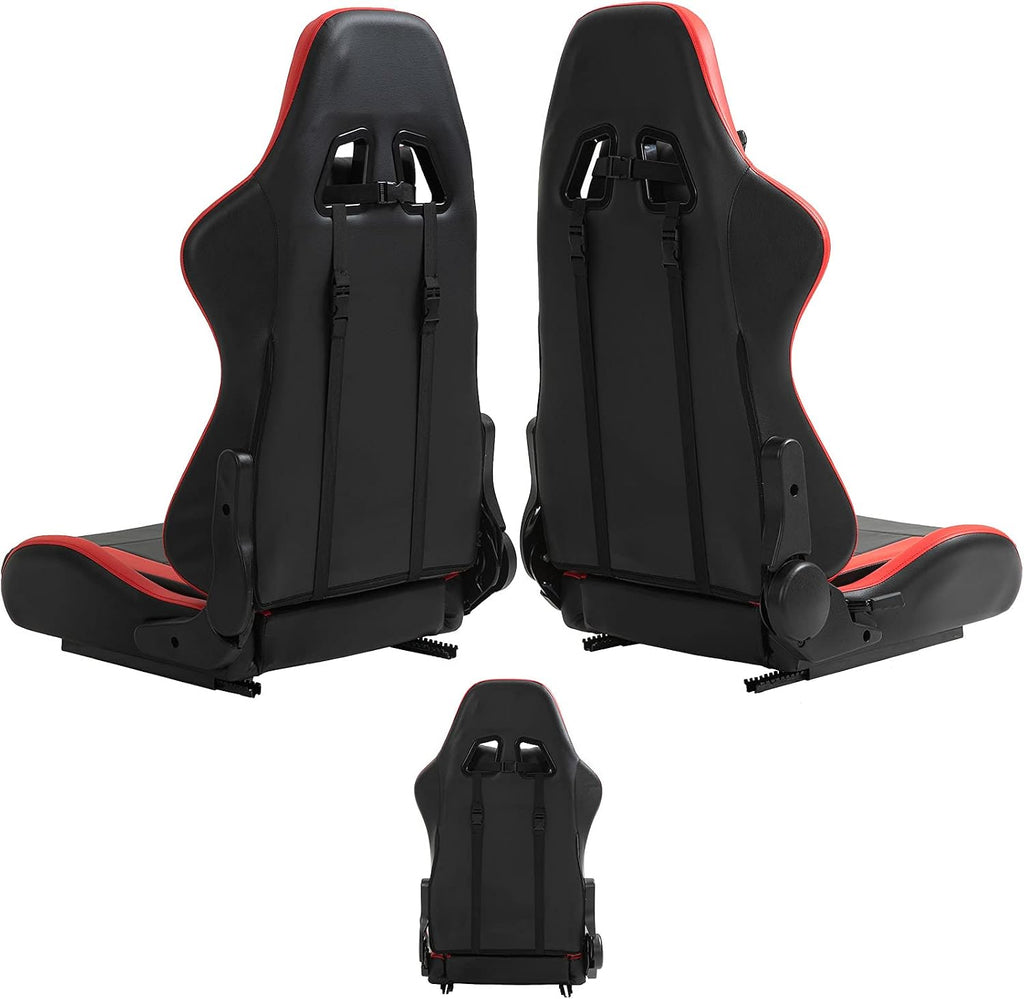 Marada Gaming Racing Seat for Simulator Cockpit with Double Locking Slides,Include Lumbar and Neck Pillow,Adjustable PU Leather Chair for Heavy-Duty Metal Driving Sim Mount (No Steering Wheel Stand)