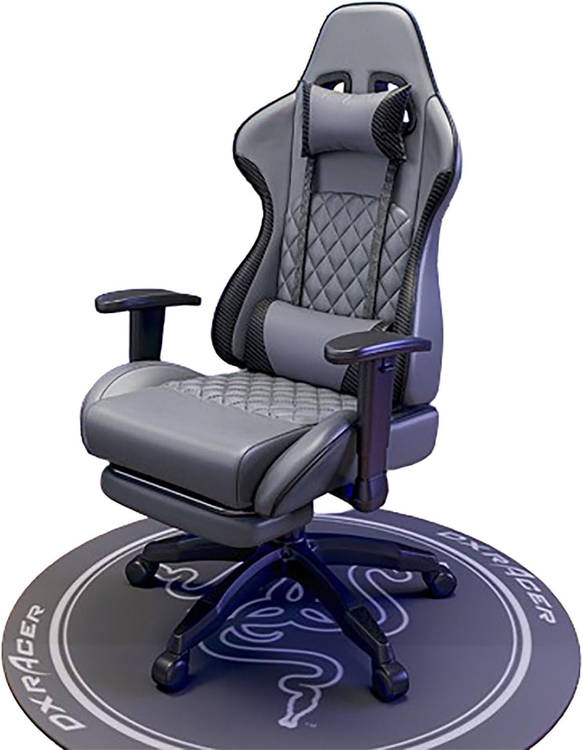 JSWHYBD Gaming Chair with Footrest Comfortable High Back Office Chair Big and Tall Ergonomic Desk Chair with Lumbar Support Swivel Seat and Headrest 400lb Havefootrest Gray