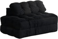 Folding Sofa Bed, 3-in-1 Convertible Sleeper Chair with Pillow, Double Futon Couch Bed with Back Support, Portable Fold Out Chair Bed Comfy Floor Sofa Lounge for Living Room Bedroom, Black
