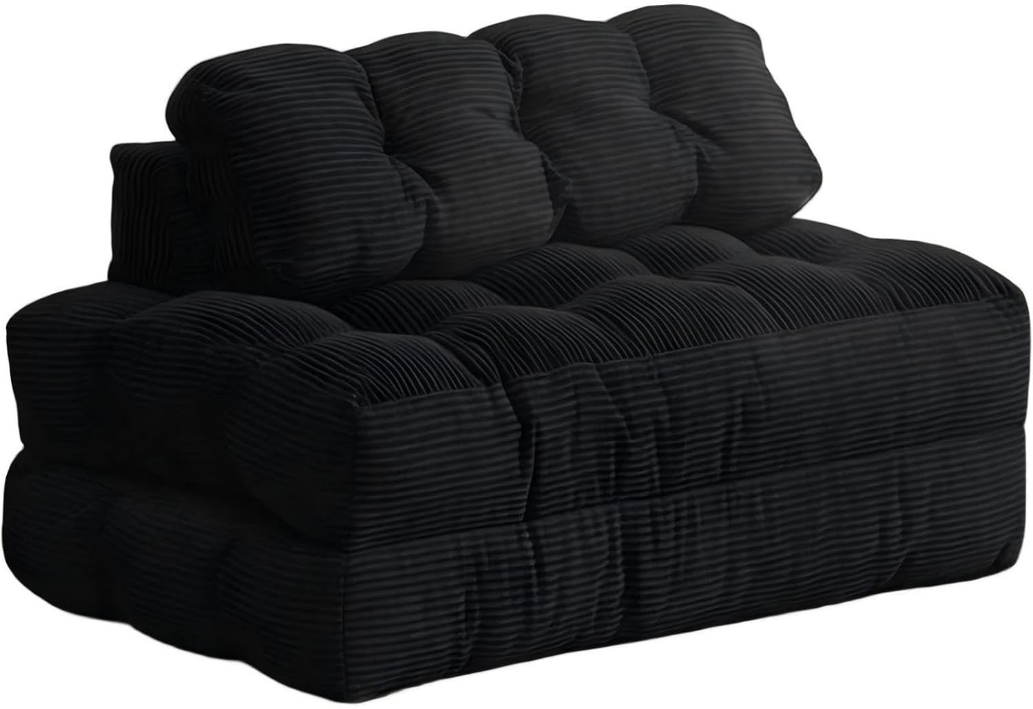 Folding Sofa Bed, 3-in-1 Convertible Sleeper Chair with Pillow, Double Futon Couch Bed with Back Support, Portable Fold Out Chair Bed Comfy Floor Sofa Lounge for Living Room Bedroom, Black