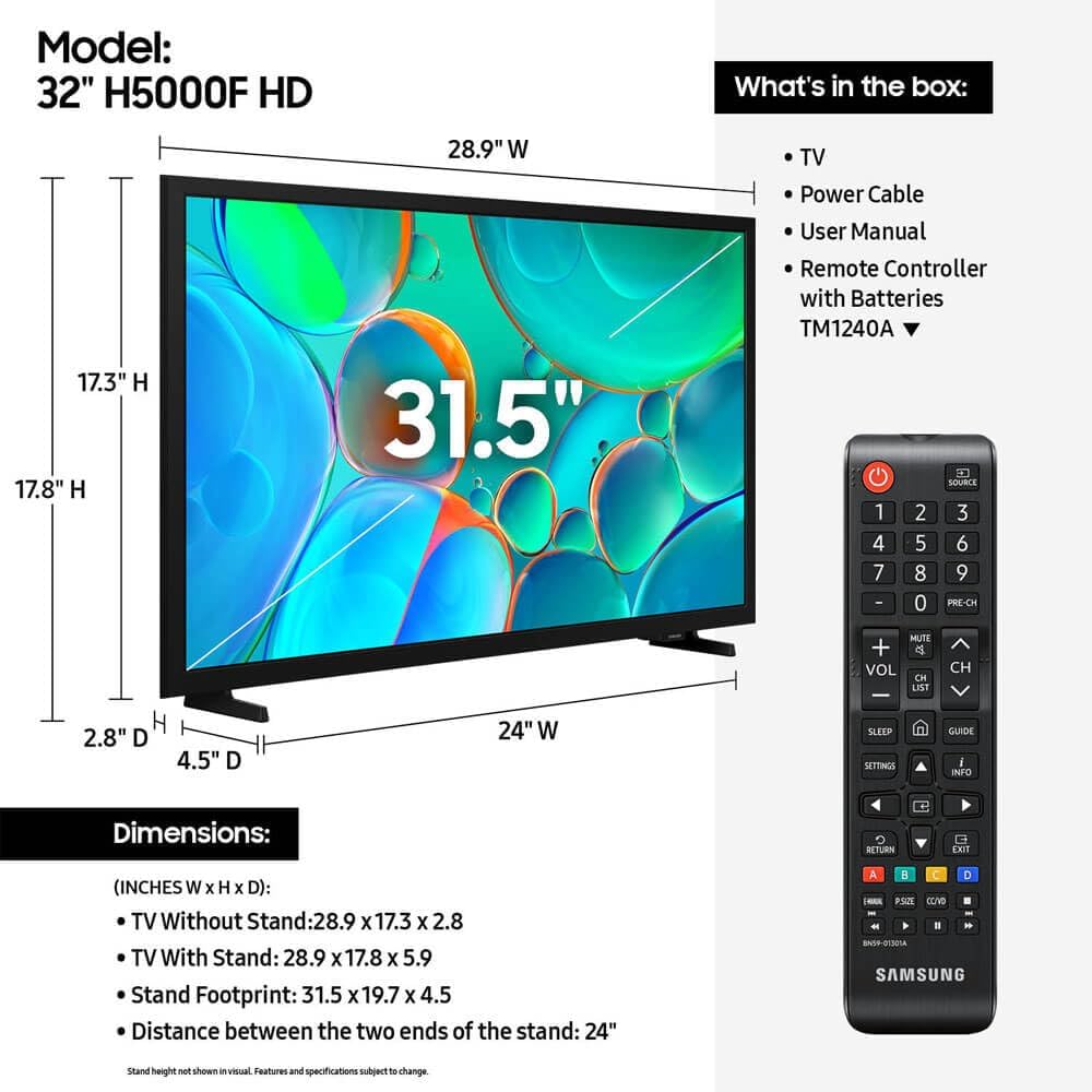 Samsung UN32M4500BFXZA 720P Smart LED TV, 32' (Renewed) (Renewed)