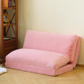 N&V Folding Matress Sofa Bean Bag Bed, Foam Filling Folding Matress Sofa, Includes Removable and Machine Washable Cover, Soft Premium Faux Fur (Medium, Pink)
