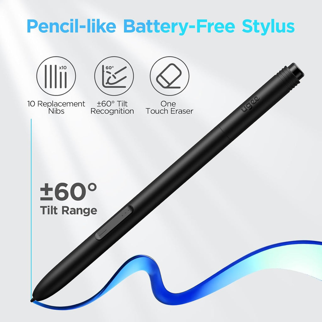 UGEE UE12 11.6 inch Drawing Tablet with Screen, Graphic Tablet with Full-Laminated Screen, 124% sRGB Color Gamut, Battery-Free Stylus & 8 Shortcut Keys, Drawing Pad Compatible with Windows/Mac/Android