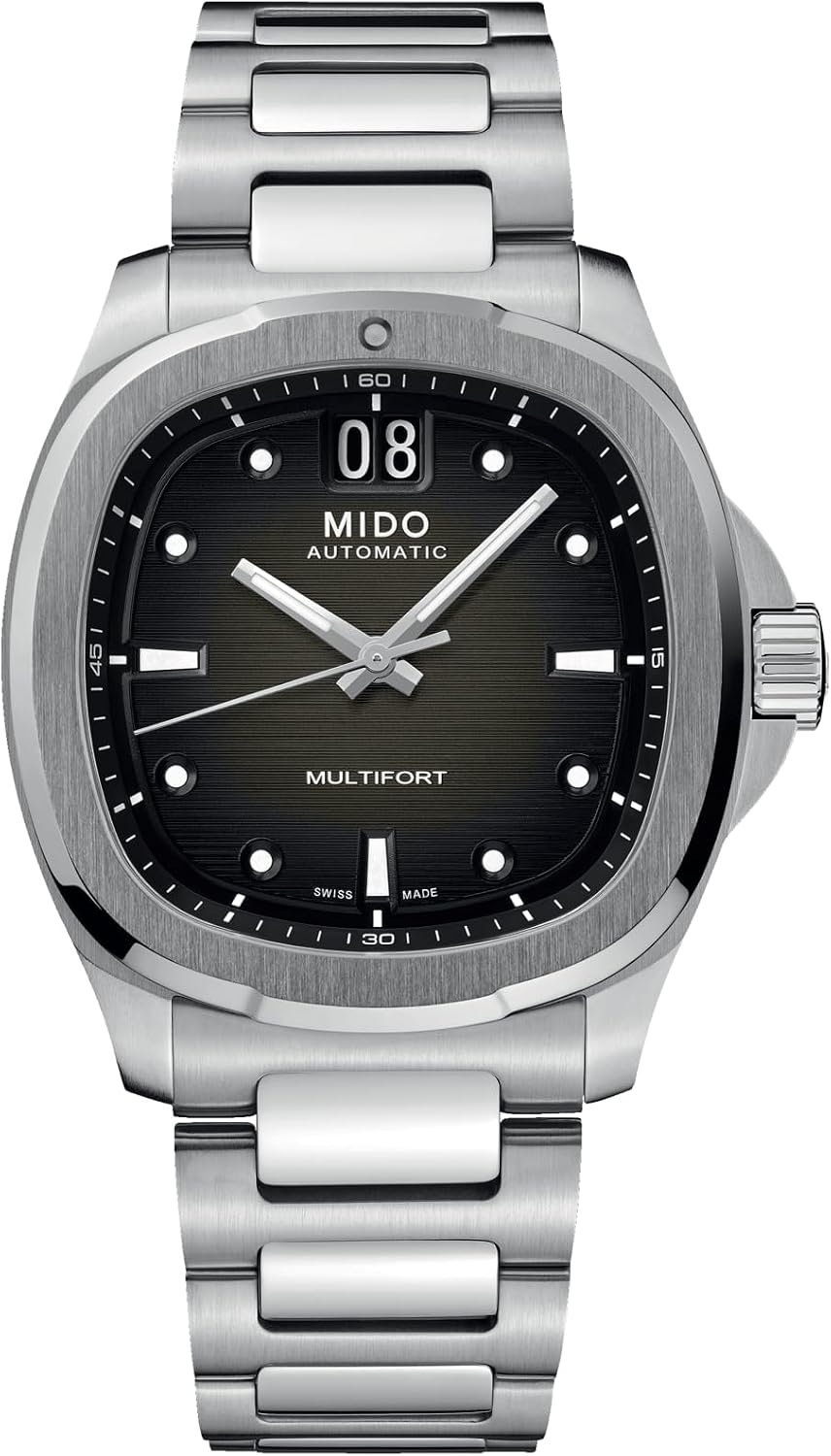 MIDO Multifort TV Big Date - Swiss Automatic Watch for Men - 40mm Case with Transparent Caseback