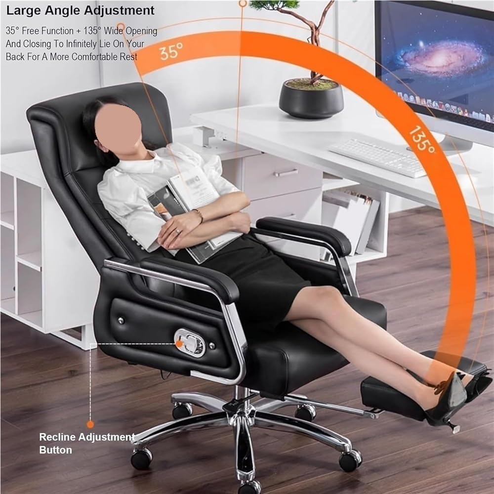 Big and Tall Executive Office Chair 400LBS Capacity Wide Seat High Back Computer Chair Comfortable Leather Desk Chairs with Adjustable Backrest and Armrests