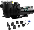 Pool Pump Above Ground/Inground 1.5HP 115V Powerful Copper Motor Self Primming 6600 GPH Powerful Selfpriming/with Strainer Basket,Includes Pipe Fittings