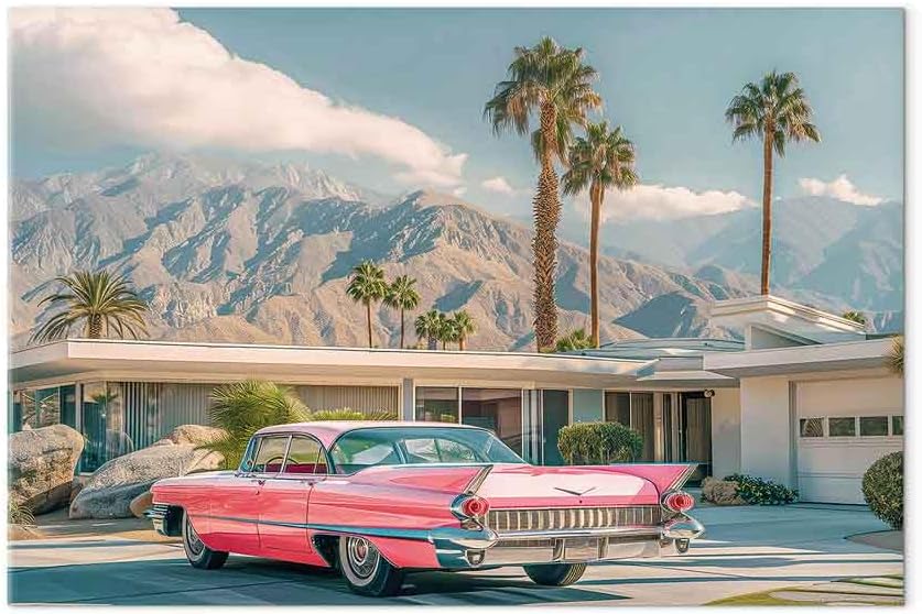 artgeist - Canvas Wall Art XXL Summer Vibes 90x60 cm/36'x24' 1 piece - Non-woven Canvas Prints Image Framed Artwork Painting Picture Photo Home Decoration - Holiday Landscape Cadillac c-H-10030-b-a