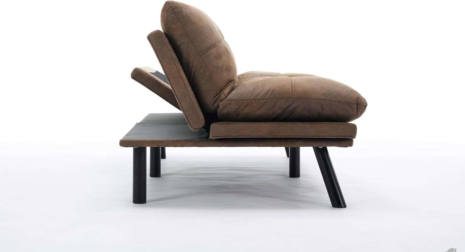 Anwick Velvet Convertible Futon Sofa Bed,71' Modern Comfy Loveseat Sleeper Sofa with Adjustable Backrest Armrest,Folding Futon Sleeper Recliner for Living Room,Office,Apartment (Brown)