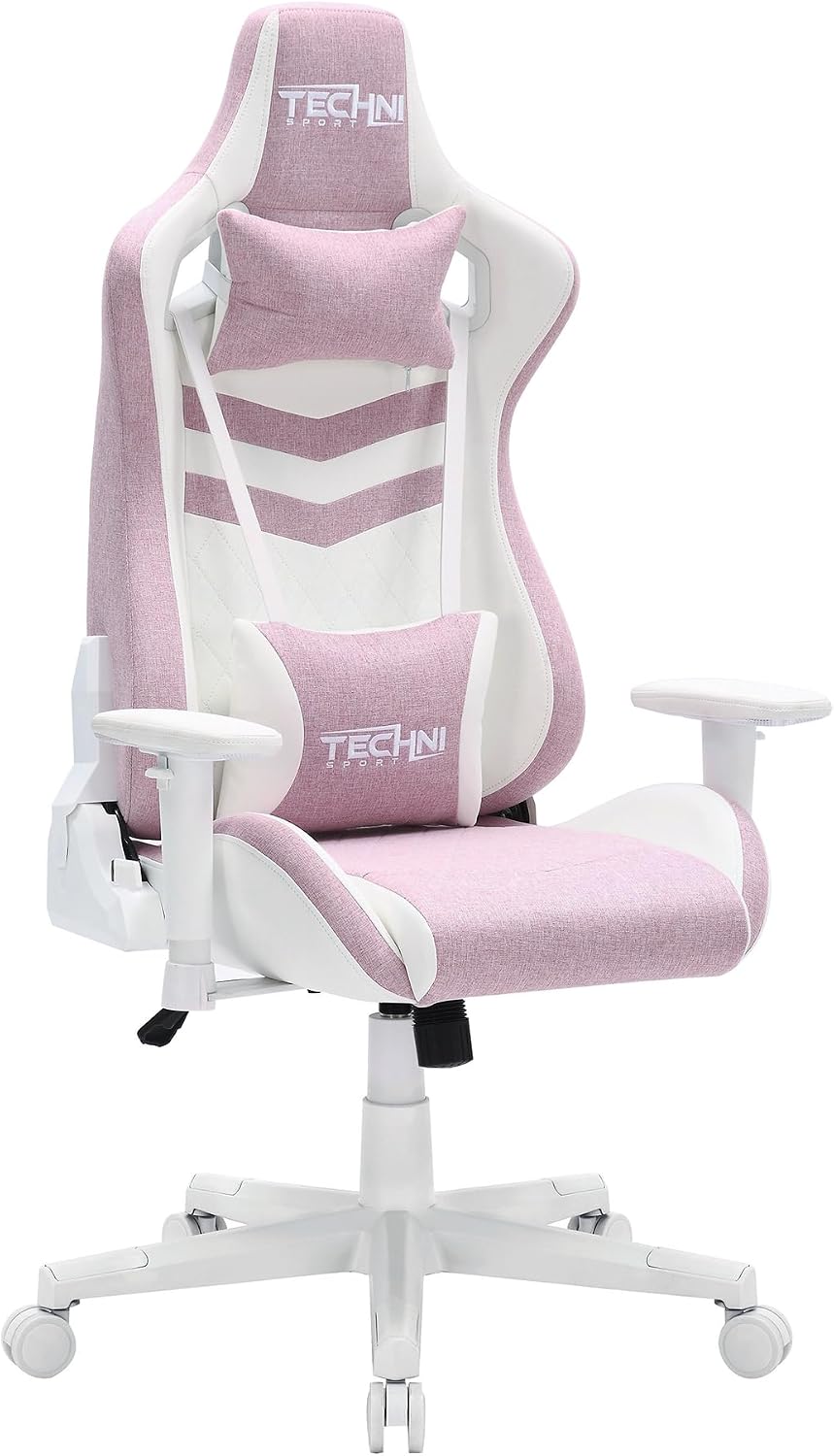 Ergonomic Office Gaming Chairs for Adults 400 Lb, High-Back Computer Desk Chair with 2D Armrests, 150° Swivel, Lumbar Support,Comfy Reclining Cute Chair for Home Computer,for Small Spaces,Pink