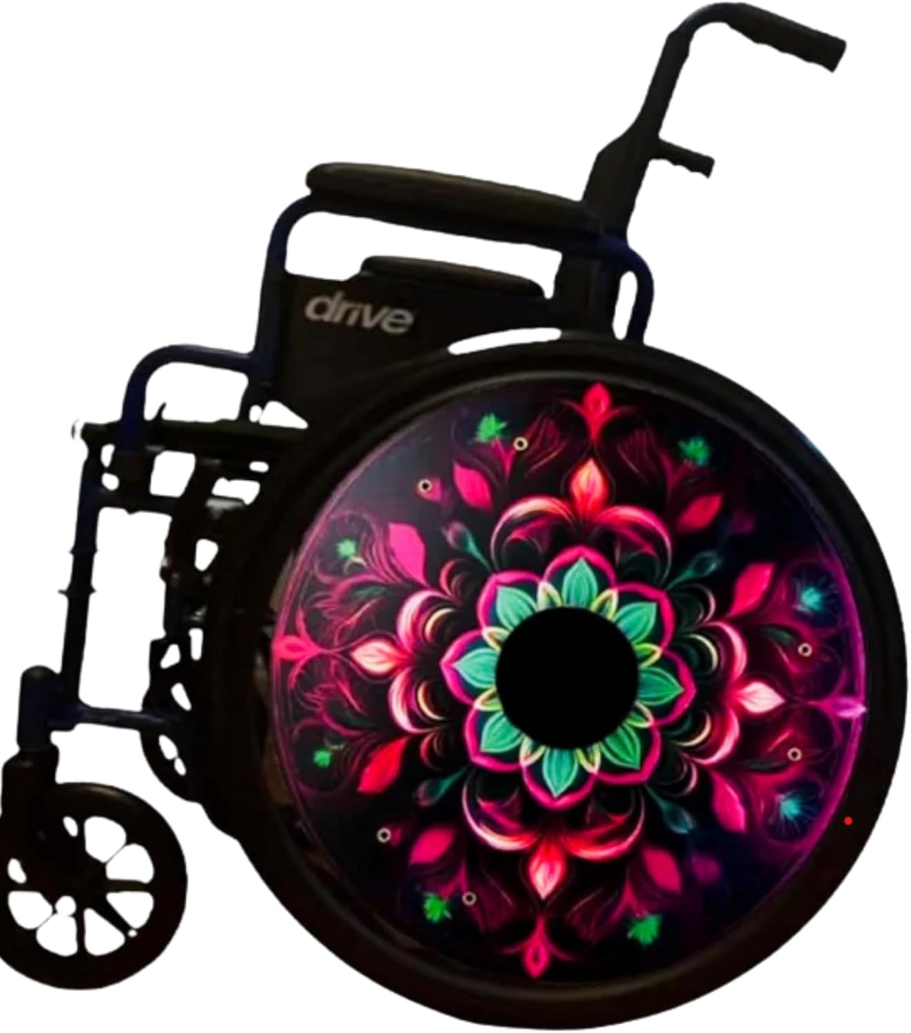 Wheelchair Memorial Day Wheel Covers, Designer Cute Cover for Wheelchair Wheels, Enhances Aesthetics, Easy Install/Remove, Lightweight, Waterproof (Wicked Pink & Green)