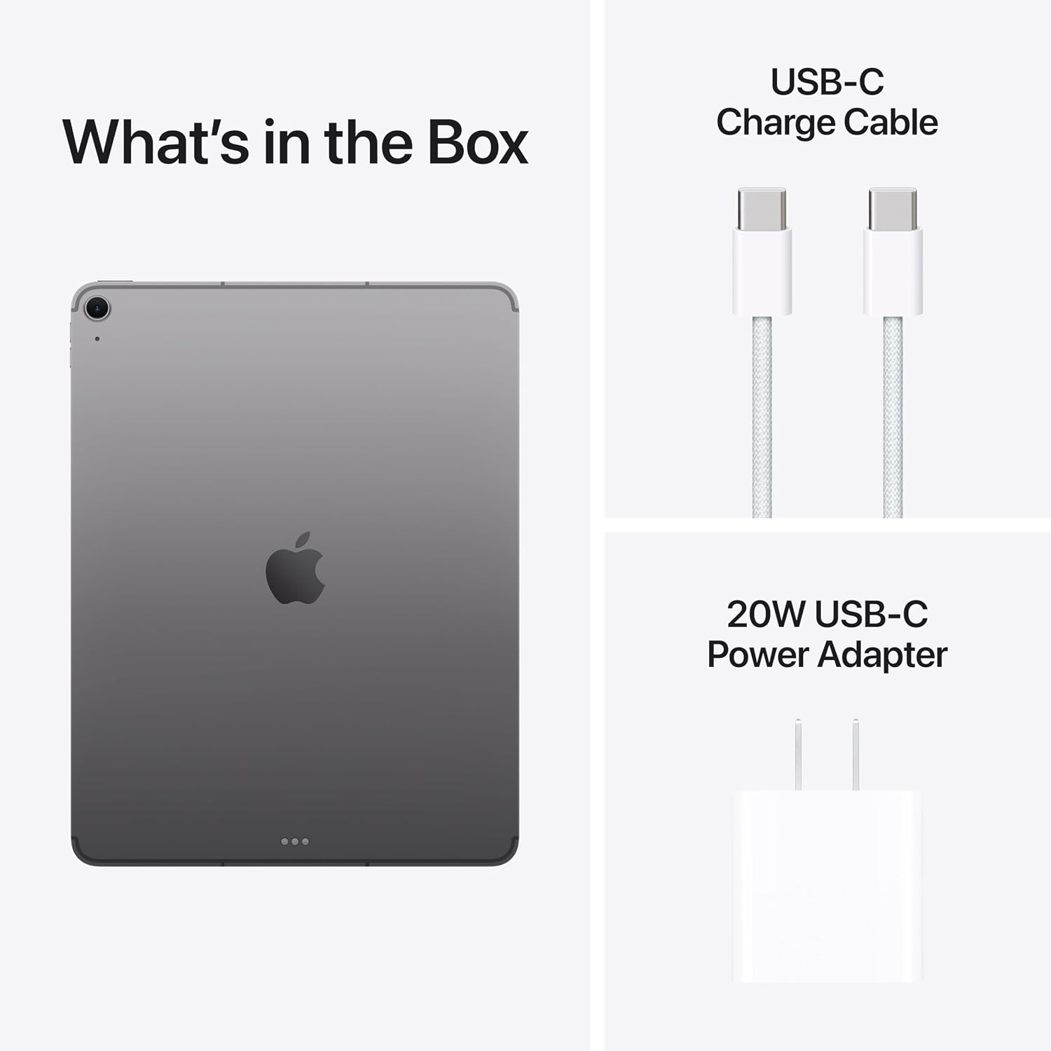 Apple iPad Air 13-inch with M3 chip Built for Apple Intelligence, Liquid Retina Display, 1TB, 12MP Front/Back Camera, Wi-Fi 6E + 5G Cellular, Touch ID — Space Gray with AppleCare+ (2 Years)