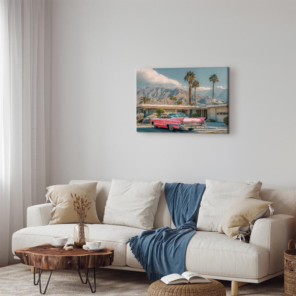 artgeist - Canvas Wall Art XXL Summer Vibes 90x60 cm/36'x24' 1 piece - Non-woven Canvas Prints Image Framed Artwork Painting Picture Photo Home Decoration - Holiday Landscape Cadillac c-H-10030-b-a