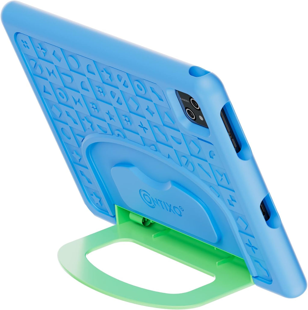 Contixo A10 Kids Tablet with 14 Apps, Lingokids & Epic, 10.1' HD Screen, Android 15, Parental Controls, WiFi, 4+64GB Storage, al Tablet for Kids Ages 3-12, Boys & Girls Gift, Blue