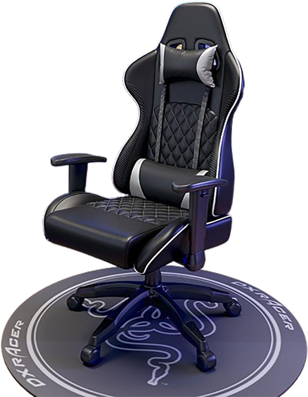 JSWHYBD Gaming Chair with Footrest Comfortable High Back Office Chair Big and Tall Ergonomic Desk Chair with Lumbar Support Swivel Seat and Headrest 400lb Havefootrest Black