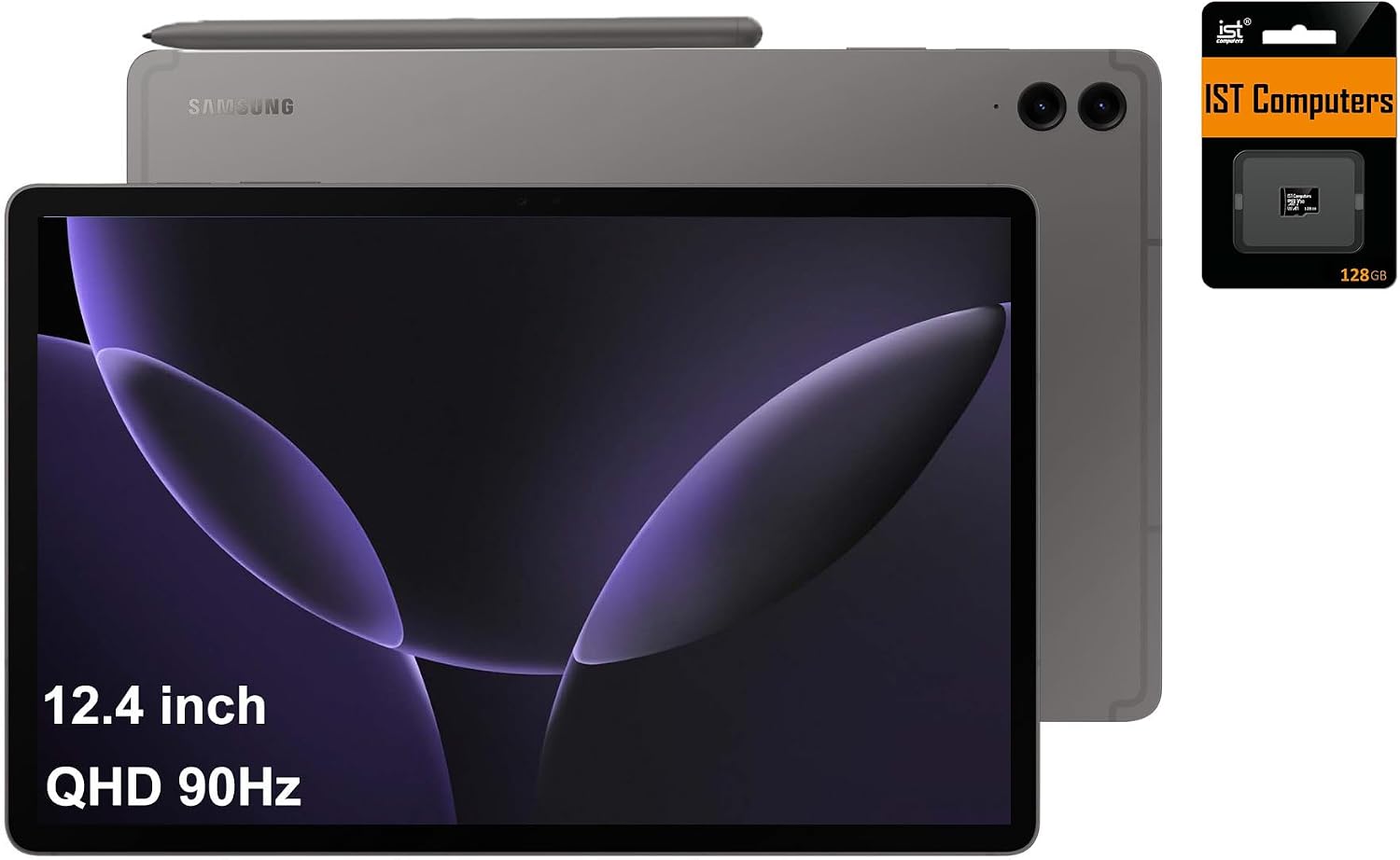 SAMSUNG Galaxy Tab S9 FE+ Plus Android Tablet (12.4' Touchscreen, 8GB RAM, 256GB Storage, Long Battery Life, S Pen, 1 Front Camera + 2 Rear Cameras, Lightweight Durable Design) SM-X610