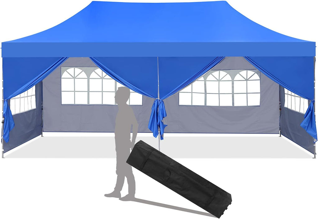10x20 ft Instant Pop up Canopy, Wonlink Party Tent Folding Heavy Duty Gazebos with Removable Sidewalls and Wheeled Bag Waterproof
