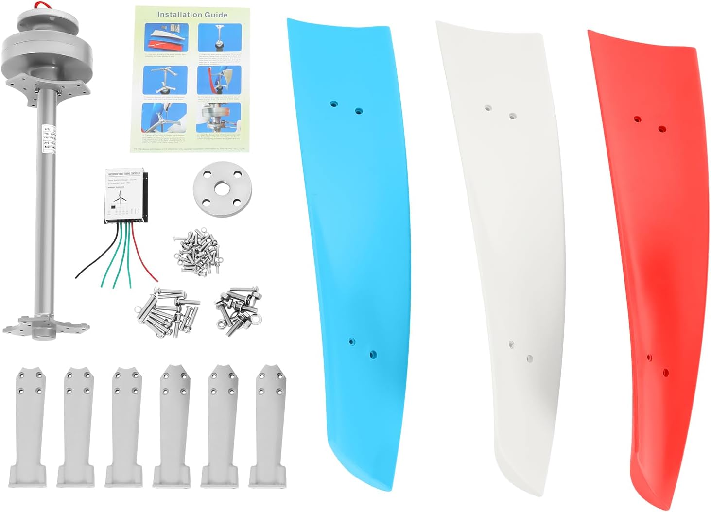 3-Blade Wind Turbine Generator,400W Wind Turbine Generator With Controller,Rare Earth Permanent Magnet Generator,Vertical Wind Generator Kit For Use In Ships, Pavilions, Cabins, Rvs,Windmills,Etc