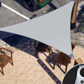 ColourTree Super Ring 20' x 20' x 20' Grey Triangle Sun Shade Sail, Commercial Grade UPF50 Canopy, Reinforced Corners & Edges, 260 GSM Fabric Heavy Duty -5 Years Warranty (We Make Custom Size)