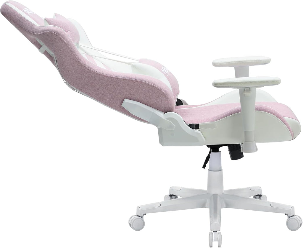 Ergonomic Office Gaming Chairs for Adults 400 Lb, High-Back Computer Desk Chair with 2D Armrests, 150° Swivel, Lumbar Support,Comfy Reclining Cute Chair for Home Computer,for Small Spaces,Pink