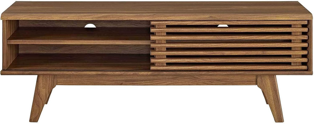 Modway Render 48' Mid-Century Modern Low Profile Media Console TV Stand, 48 Inch, Walnut
