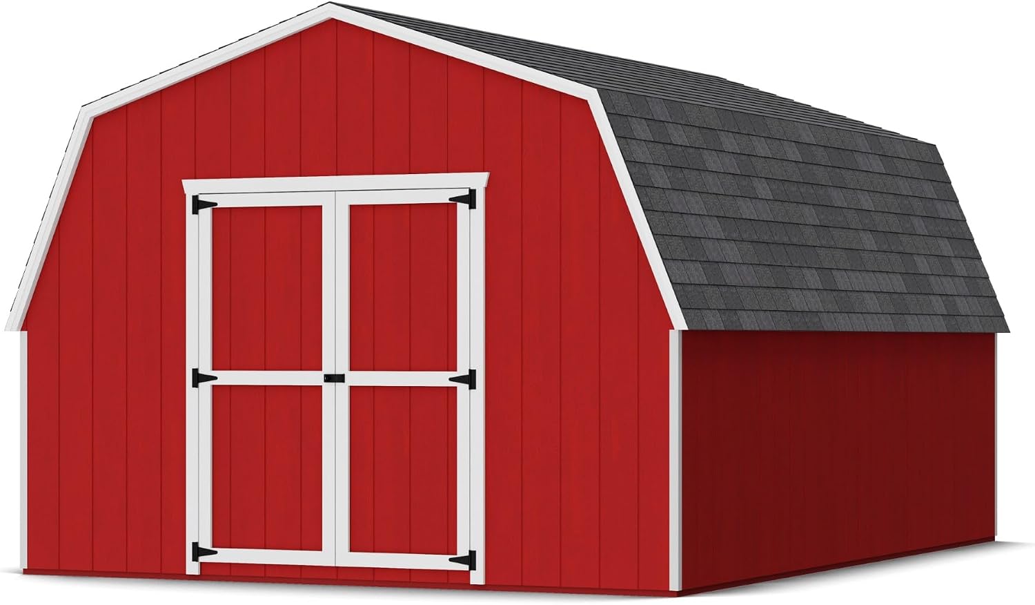 Little Cottage Co. 12x16 Value Gambrel Barn with 4 ft. Sidewalls with Floor, Outdoor Wood Storage Shed Do-It-Yourself Precut Kit