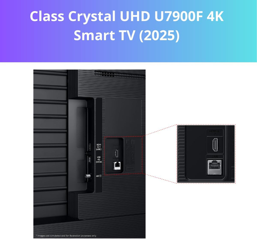 Samsung 65' Class Crystal UHD U7900F (2025) 4K Smart TV HDR 10+ Motion Xcelerator Bluetooth Bixby, Alexa, Google Assistant with Wall Mount(Renewed)