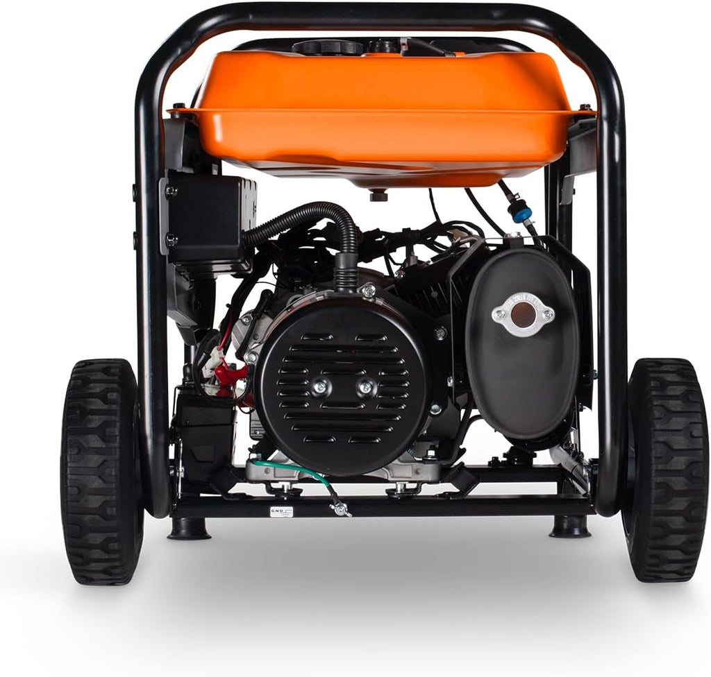 Generac 6,875 Starting Watt Portable Gas Generator - Electric Start - Home Backup or RV Ready - Heavy Duty Frame - Quiet, Long Runtime, Emergency Power - 50-State Compliant