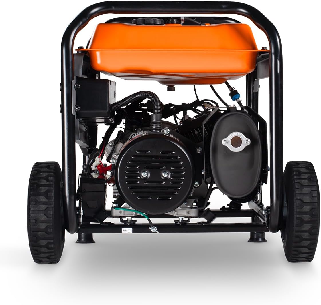 Generac 6,875 Starting Watt Portable Gas Generator - Electric Start - Home Backup or RV Ready - Heavy Duty Frame - Quiet, Long Runtime, Emergency Power - 50-State Compliant
