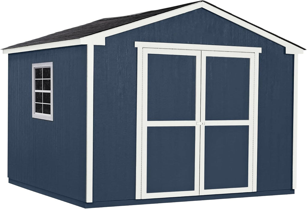 Handy Home Products Charleston Value Gable 10x10 Do-It-Yourself Wooden Storage Shed with Floor, 2x3 framing- Does not Include Paint or Roofing Shingles