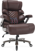 700lbs Big and Tall Office Chair - Adjustable Lumbar Support Heavy Duty Metal Base Quiet Rubber Wheels High Back Large Executive Computer Desk Swivel Chair, Ergonomic Design for Back Pain
