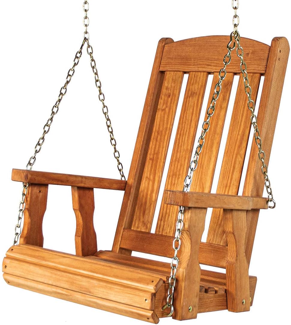 Amish Casual Heavy Duty Mission Pressure Treated Swing Chair (Cedar Stain)