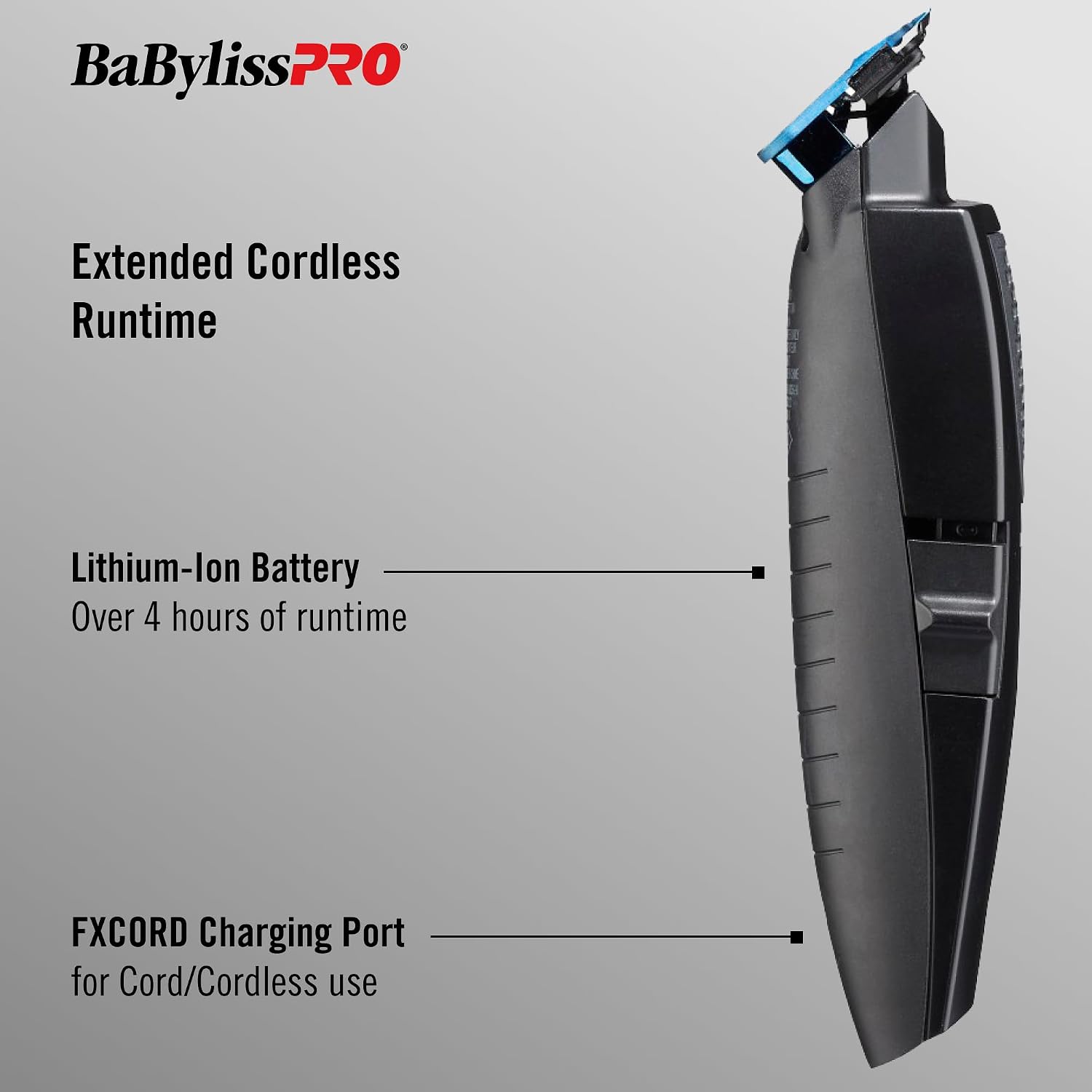 BaBylissPRO LithiumFX Cord/Cordless Lithium Ergonomic Hair Trimmers for Men