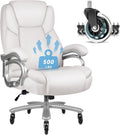 OFIKA Big and Tall Office-Chair 500lbs - Adjustable Lumbar Support, Office Chair for Heavy People, Heavy Duty High Back Executive with Wide Seat and Quiet Rubber Wheels
