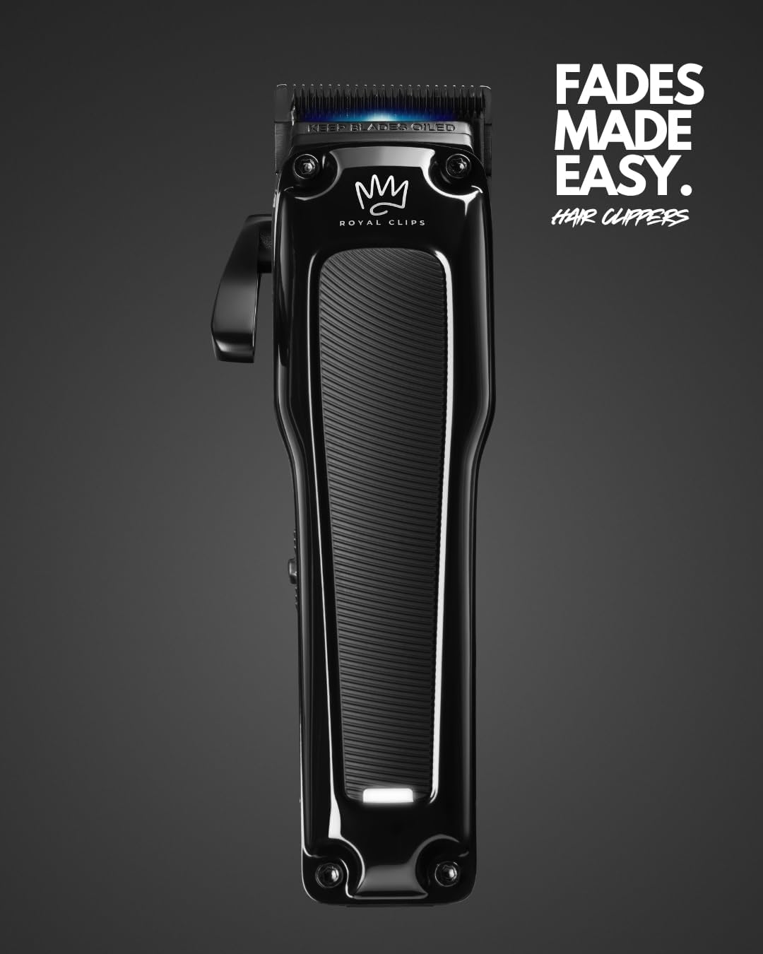 Royal Clips - Fade Kit 2.0 Clippers - 7000rpm Professional Hair Clippers for Men - Detachable DLC Fade Blade - Cordless & Rechargeable - Ideal Holiday Gift for Men, Fathers, Brothers & Barbers (Black)