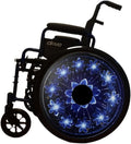 Wheelchair Memorial Day Wheel Covers for Boys, Smart Covers | Designer Wheelchair Accessories | Easy Install/Remove, Lightweight, Waterproof (Blue Floret)